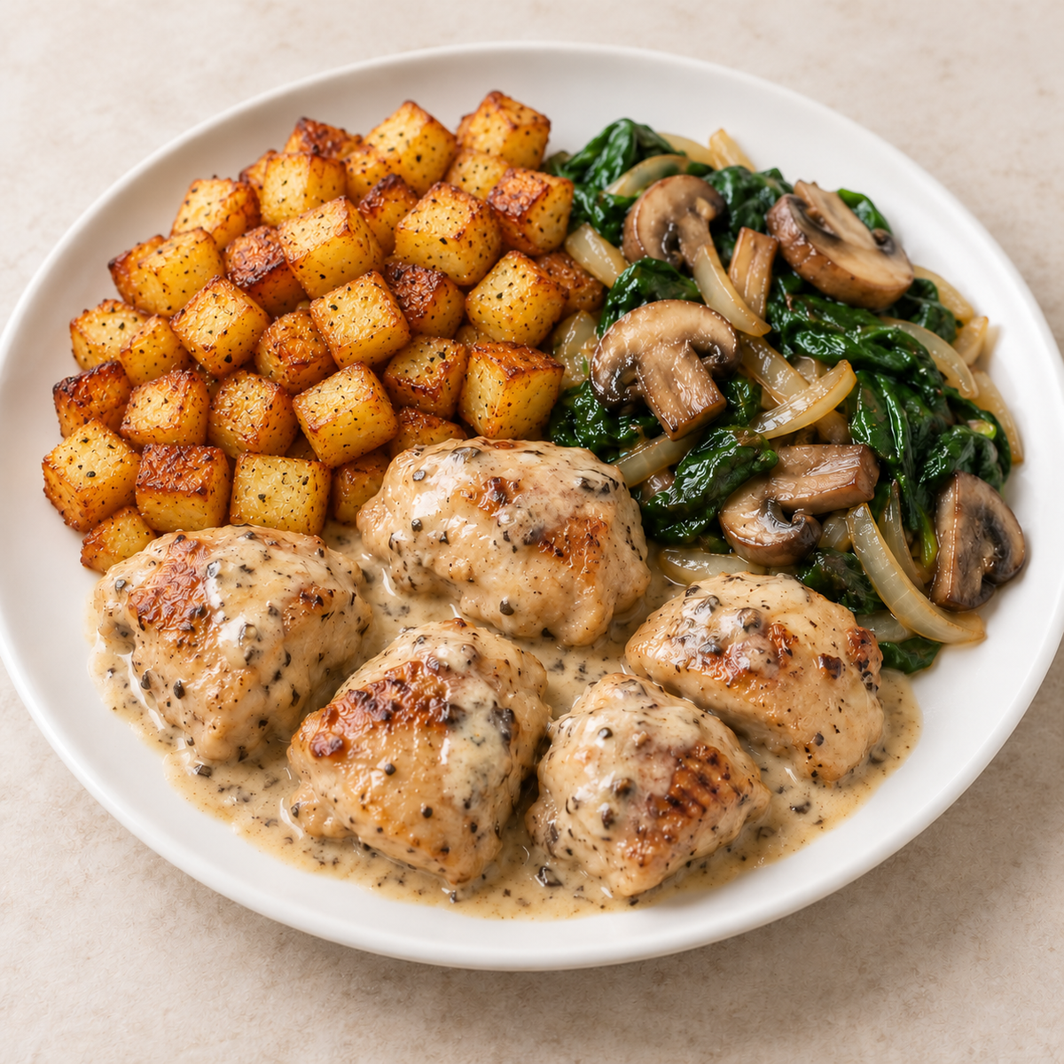 Truffle Chicken plated meal