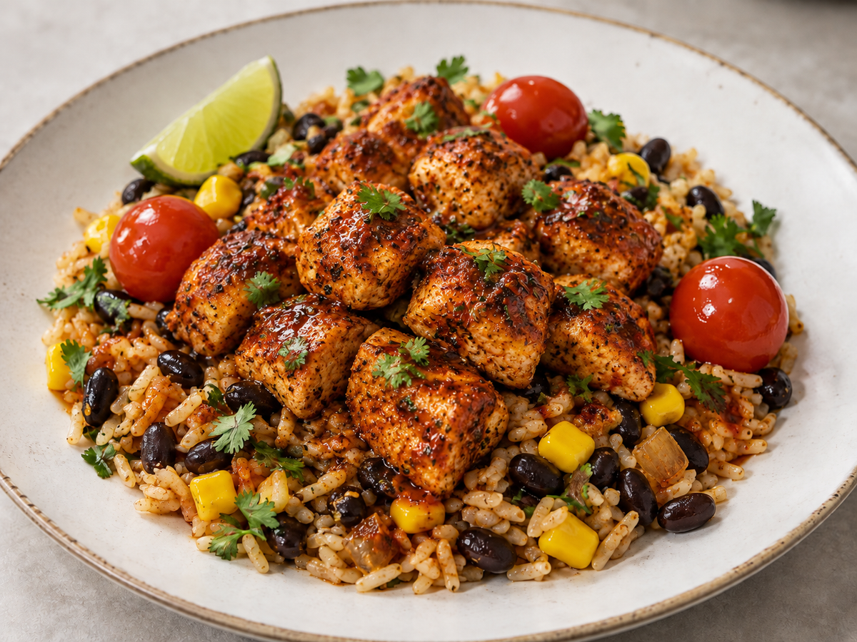 Mexican Chicken - Brown Rice, Black Beans, Corn & Tomato