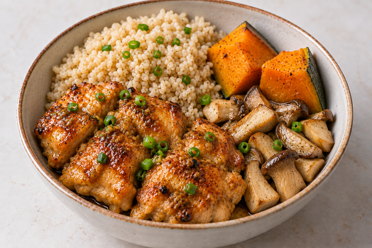 Miso Ginger Chicken - Brown Rice & Pumpkin Mushroom