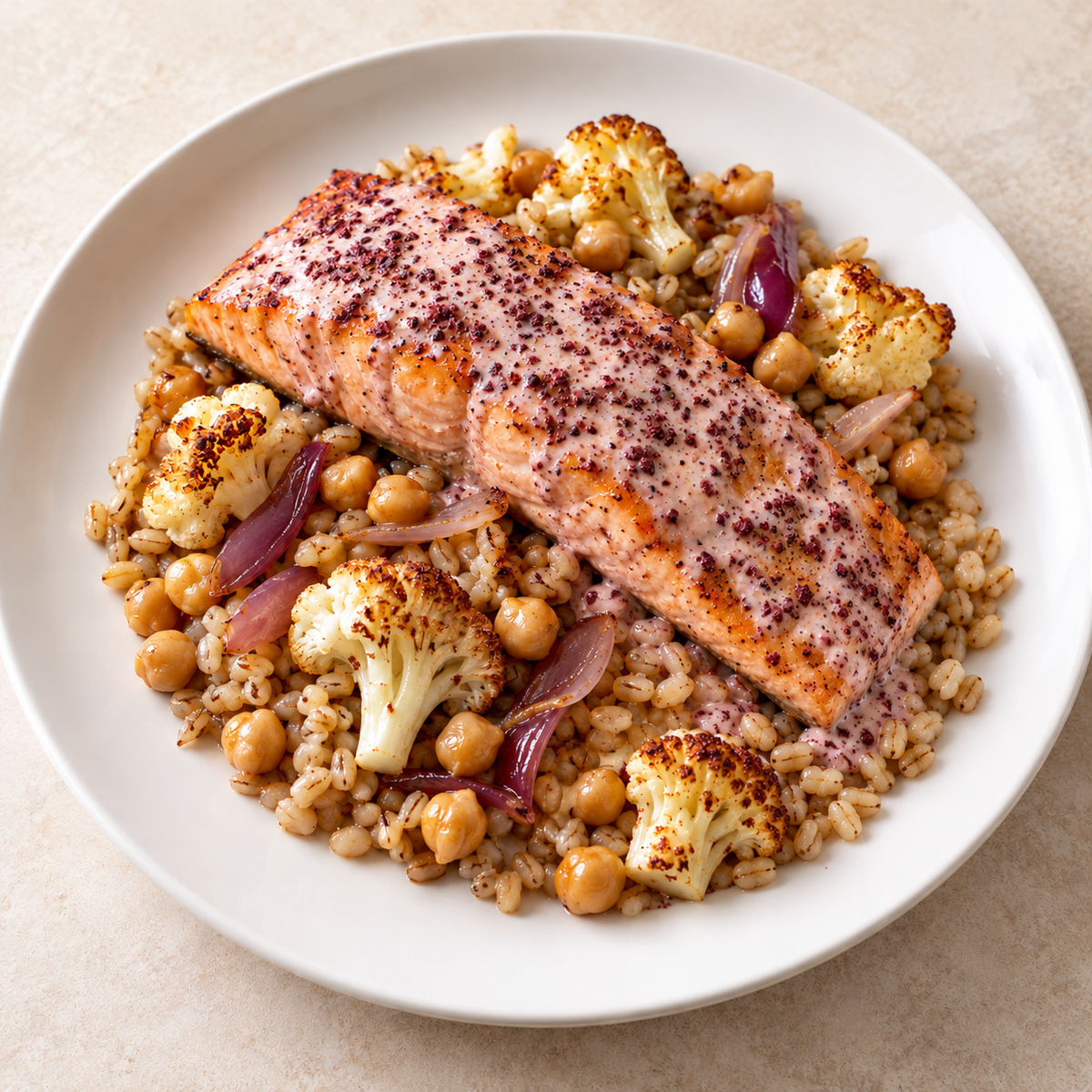 Sumac Citrus Salmon plated meal