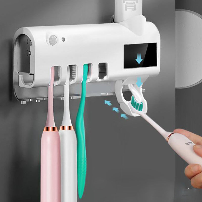 UV PureBrush - Solar Powered UV Toothbrush Sterilizer And Toothpaste Dispenser Rack