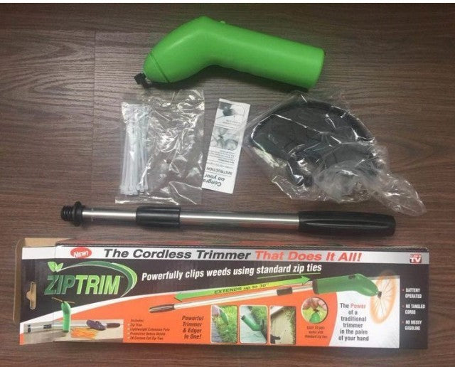 ZipTrim - Light Cordless Lawn Trimmer Using Zip Ties