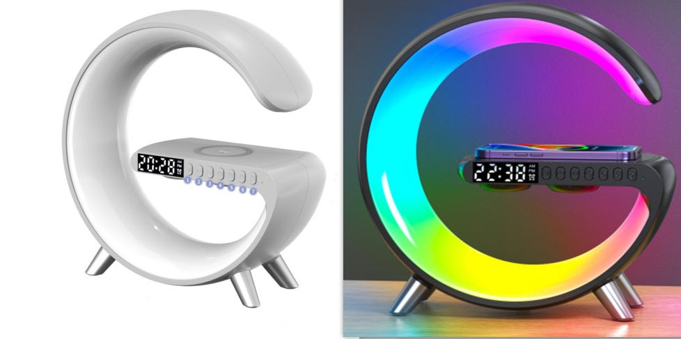 AuraCharge - Intelligent G-Shaped LED Lamp Bluetooth Speaker & Wireless Charger