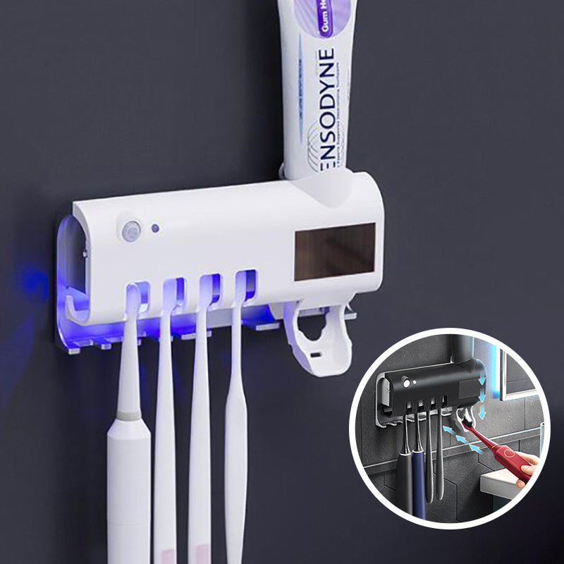 UV PureBrush - Solar Powered UV Toothbrush Sterilizer And Toothpaste Dispenser Rack