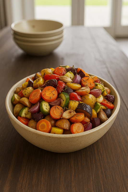 Harvest Symphony Bowl 800ml - Mushroom, Eggplant, Potato, Carrot, Red Onion, Green Zucchini