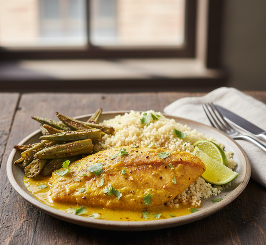 Curry Royale Seabass - Couscous & Lady Finger