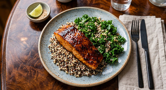 Paprika & Maple Glazed Salmon - Quinoa & Kale