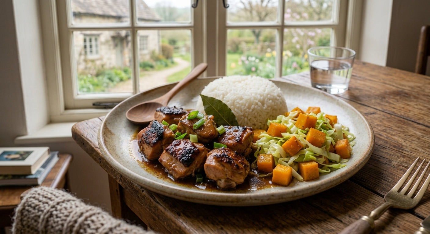 Filipino Chicken Adobo - Jasmine Rice & Pumpkin Cabbage