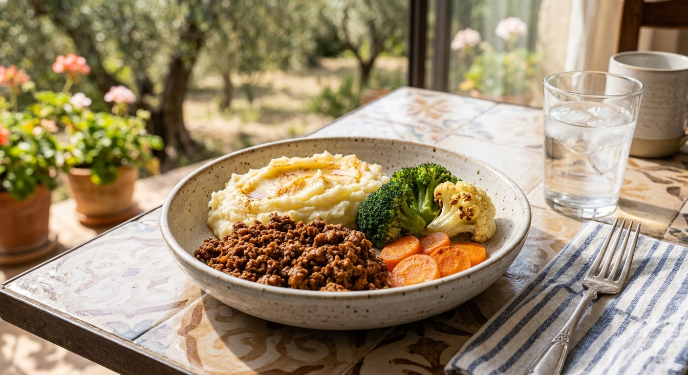 Mexican Beef - Mash Potatoes & Rainbow Veggies