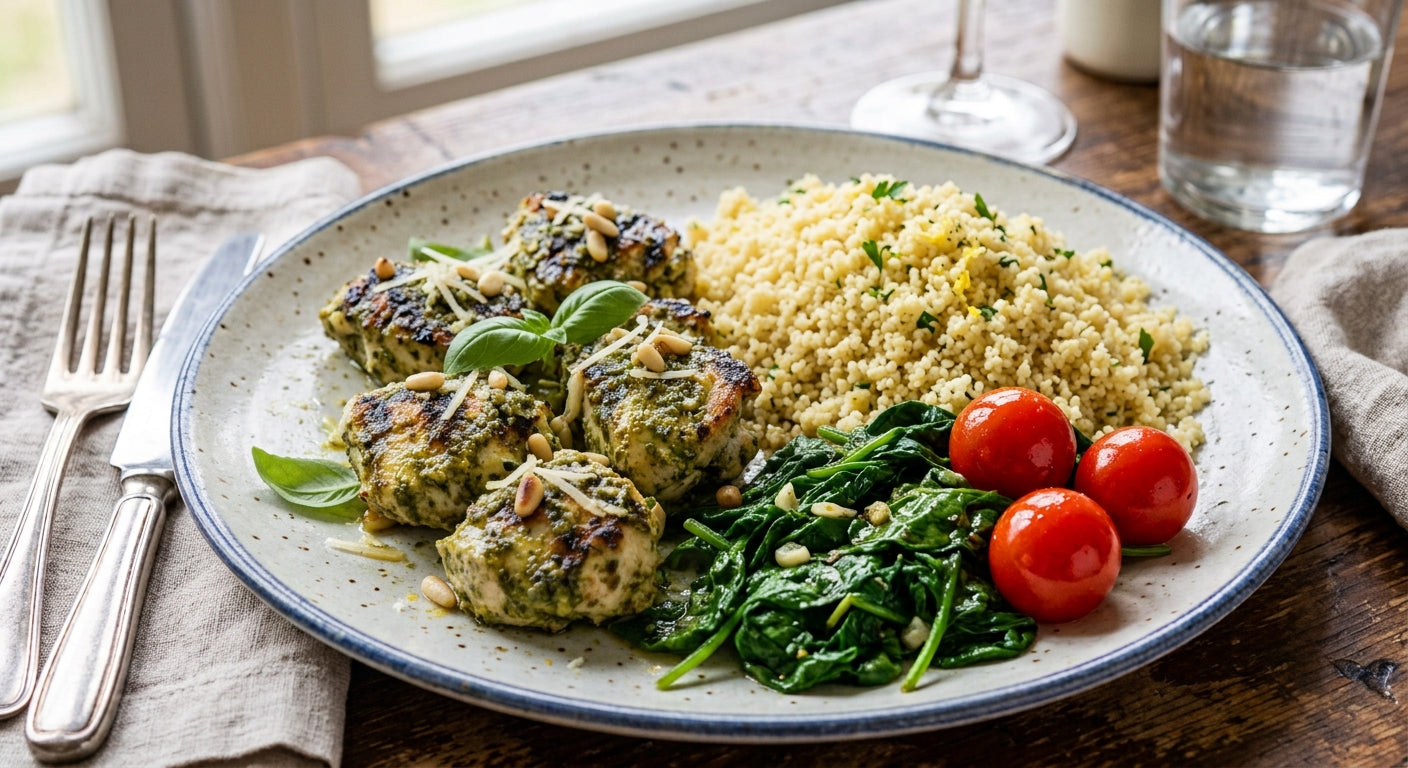 Pesto Chicken - Couscous, Cherry Tomato & Spinach