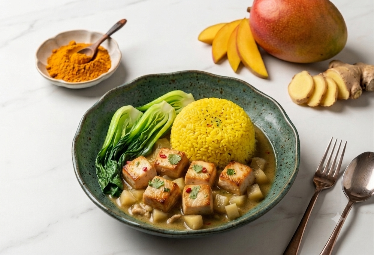 Mango Chicken - Turmeric Rice & Sesame Bok Choy