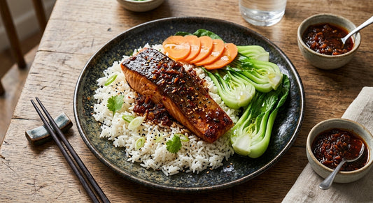 XO-Style Salmon - Jasmine Rice & Bok Choy Carrot