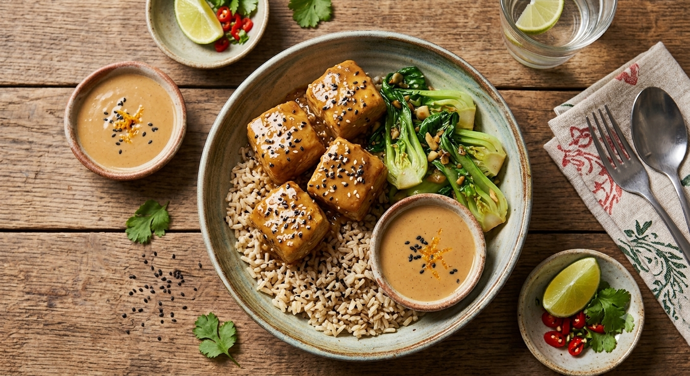 Sesame Tahini Chicken - Brown Rice & Bok Choy