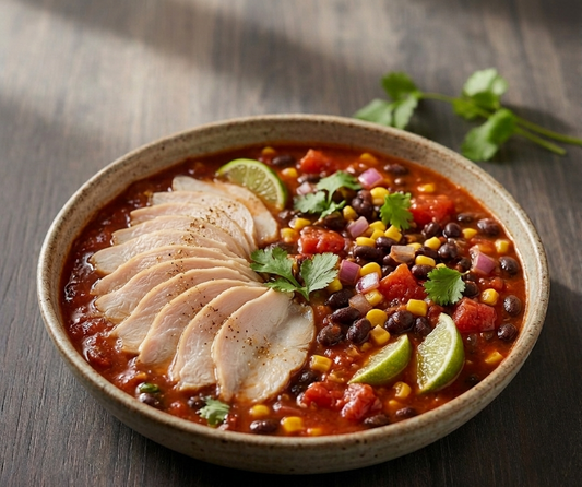 Smoky Mexican Chicken with Black Bean Tomatoes Corn