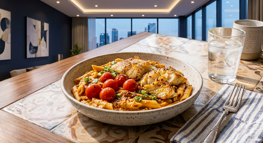 Chilli "Crab" Penne - Barramundi & Cherry Tomato