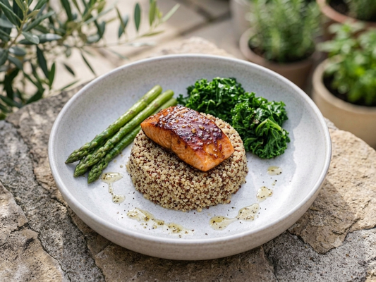 Paprika Organic Maple Salmon - Tricolour Quinoa & Kale Asparagus