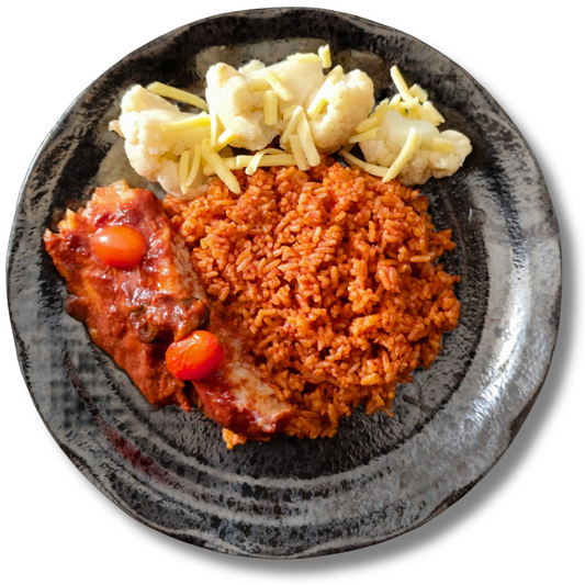 Mediterranean Fish - Sun Ripened Tomato Rice & Cheesy Cauliflower