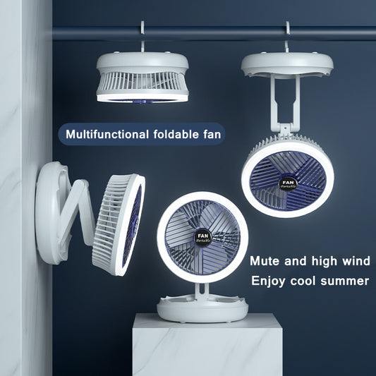 FanFusion - Wireless Rotating Foldable Table/Wall/Ceiling Fan+Light