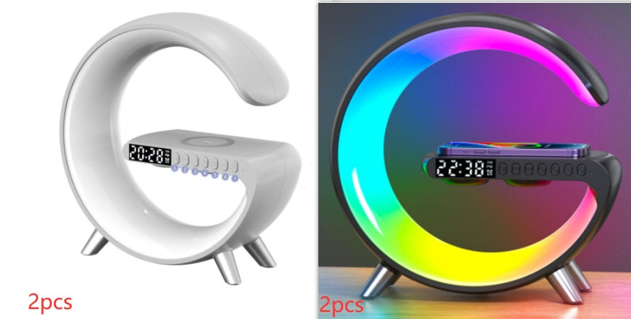 AuraCharge - Intelligent G-Shaped LED Lamp Bluetooth Speaker & Wireless Charger