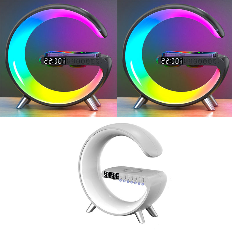 AuraCharge - Intelligent G-Shaped LED Lamp Bluetooth Speaker & Wireless Charger