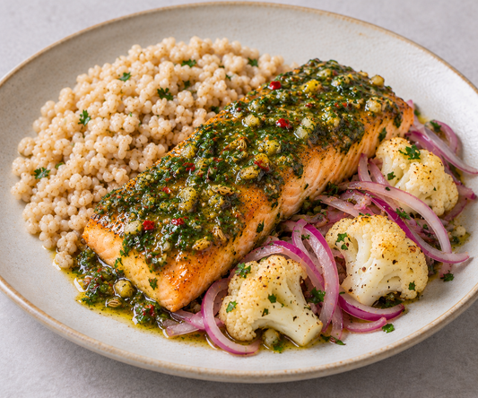 Fennel Orange Salmon - Pearl Barley, Cauliflower & Red Onion