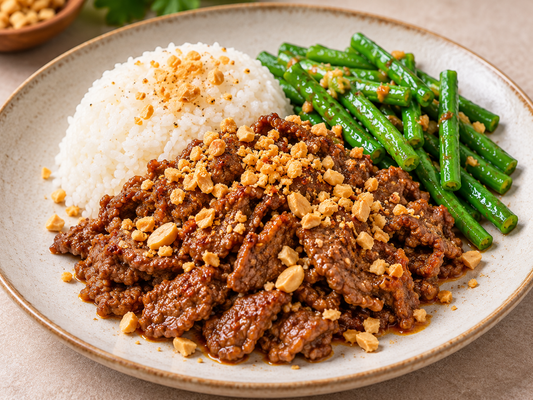 Peanut Braised Beef - Jasmine Rice, Long Beans